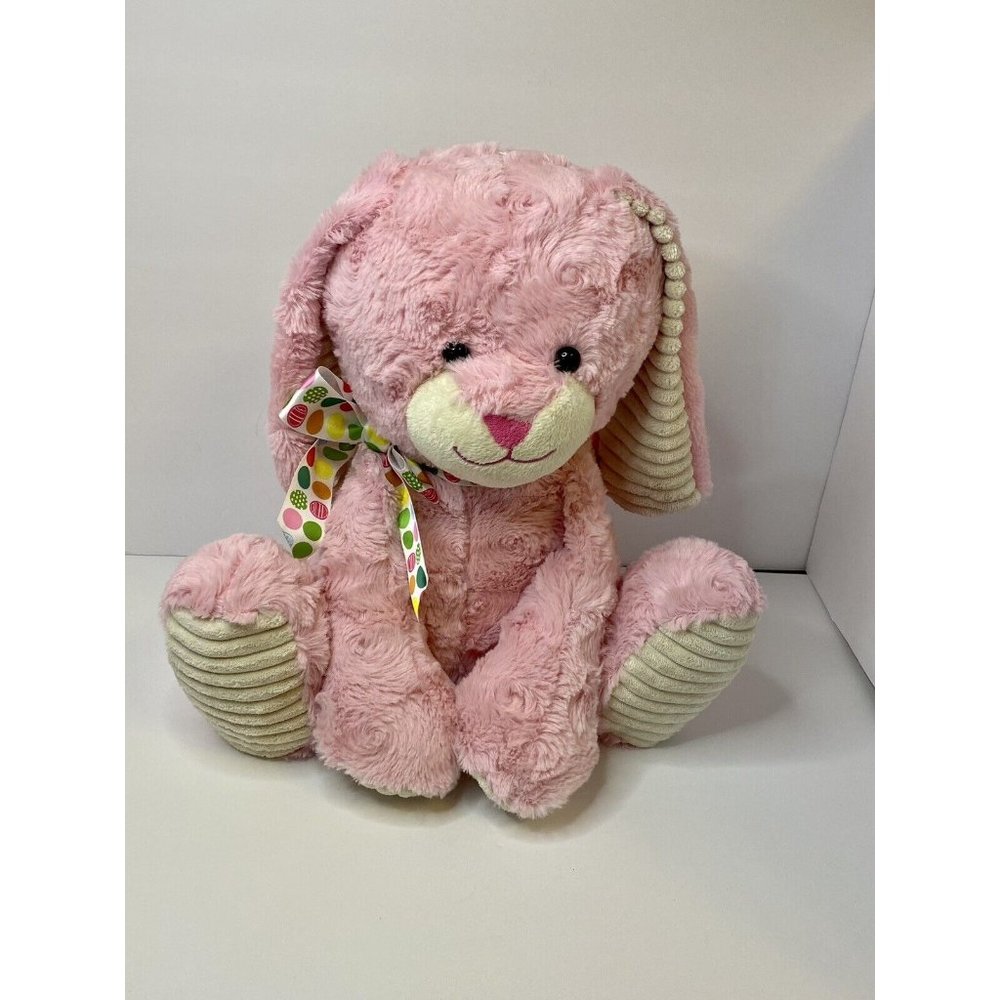Animal Adventure Pink Bunny‎ Rabbit 14” Easter Eggs bow Corduroy Feet Paws 2019